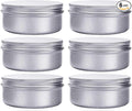 6 Ounce Aluminum Cans 180 mL Screw Lid Metal Storage Tins Containers for Storing Spices, Candies, Lip Balm, Candles, 6 Pcs.