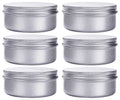 6 Ounce Aluminum Cans 180 mL Screw Lid Metal Storage Tins Containers for Storing Spices, Candies, Lip Balm, Candles, 6 Pcs.