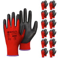 KAYGO Safety Work Gloves for Men Women, PU Coated Palm & Fingers, KG11P