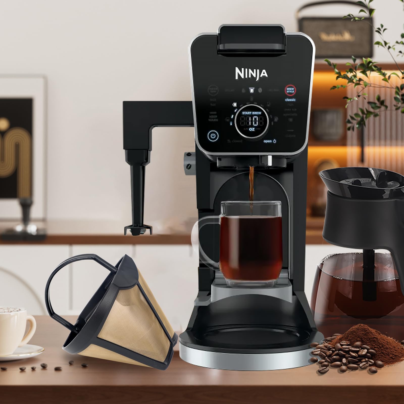 Coffee Permanent Filter for Ninja CFP Dual Brew Models 1 Pack