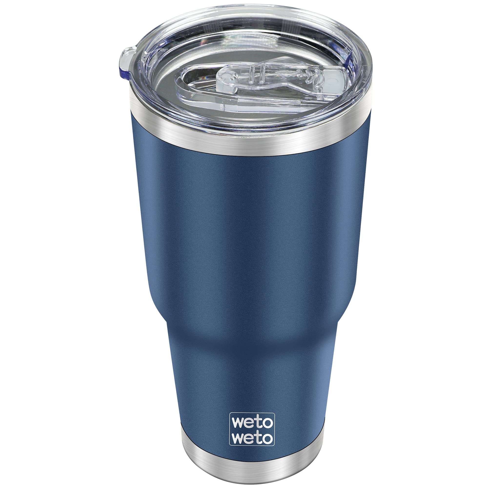 WETOWETO 30oz Tumbler with Lid, Stainless Steel Vacuum Insulated Water Coffee Tumbler, Double Wall Powder Coated Travel Mug Thermal Cup for Home Outdoor (Navy Blue, 1 Pack)