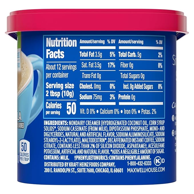 Maxwell House Sugar-Free French Vanilla and Suisse Mocha Decaf Instant Coffee Beverage Mix, 4.3 oz and 4.4 oz (Variety Pack)