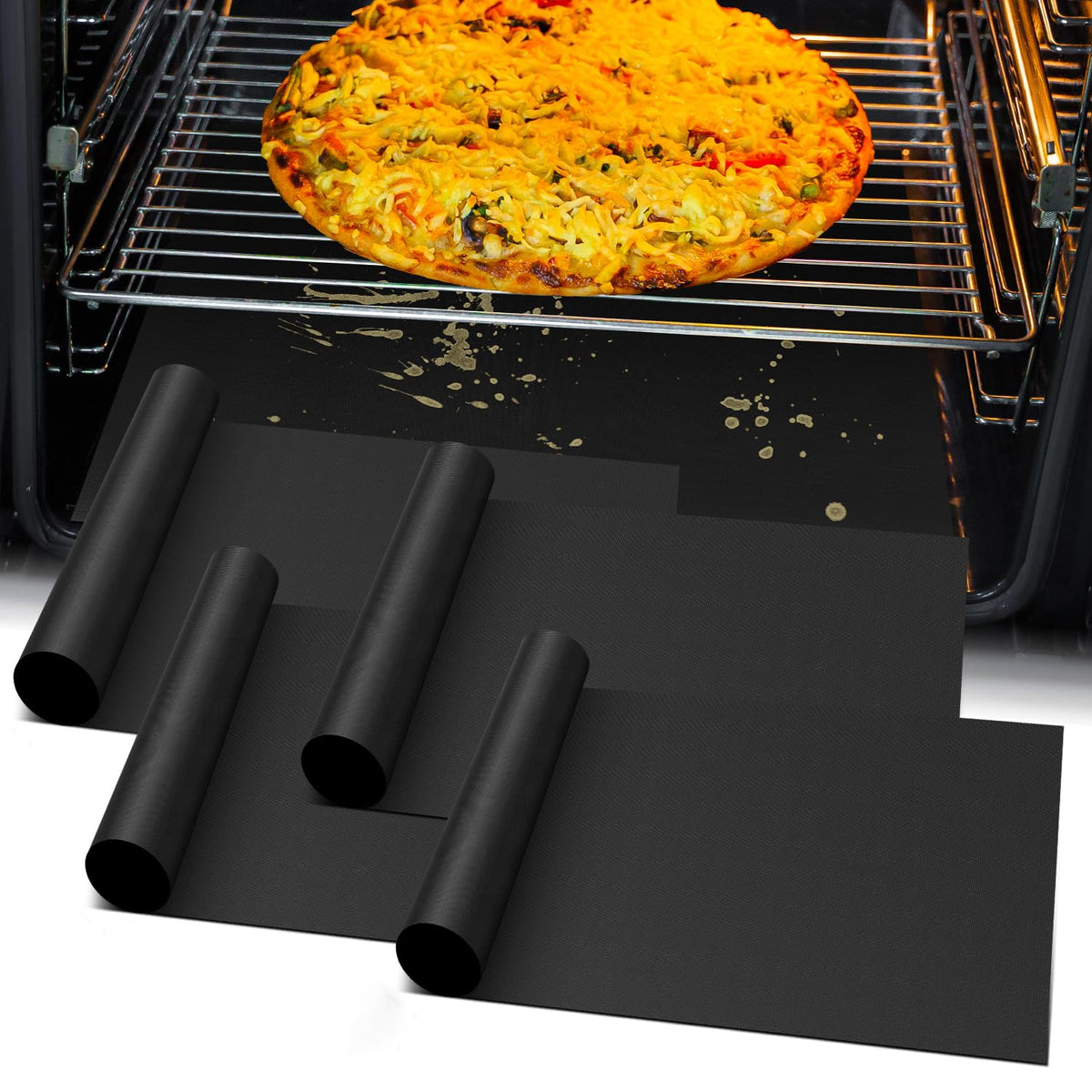 Oven Liners for Bottom of Oven-23.6"x 15.7" Non-Stick Electric Oven Cover for Stovetop,Toaster Oven Drip Liner, Heat Resistant Grill Baking Mat- BPA & PFOA Free Kitchen Accessory to Keep Oven Clean