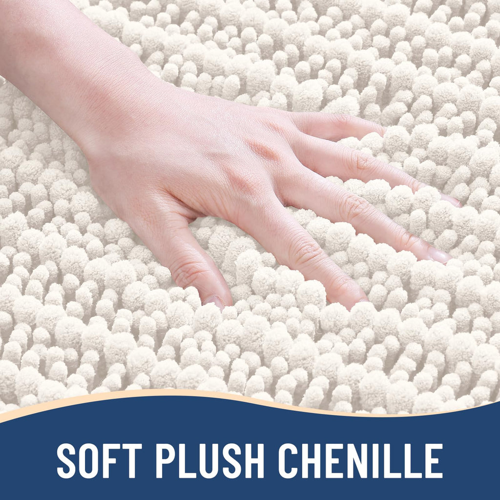 Arotive Bathroom Rugs Mat 34x21, Soft Absorbent Chenille Shaggy Bath Mat