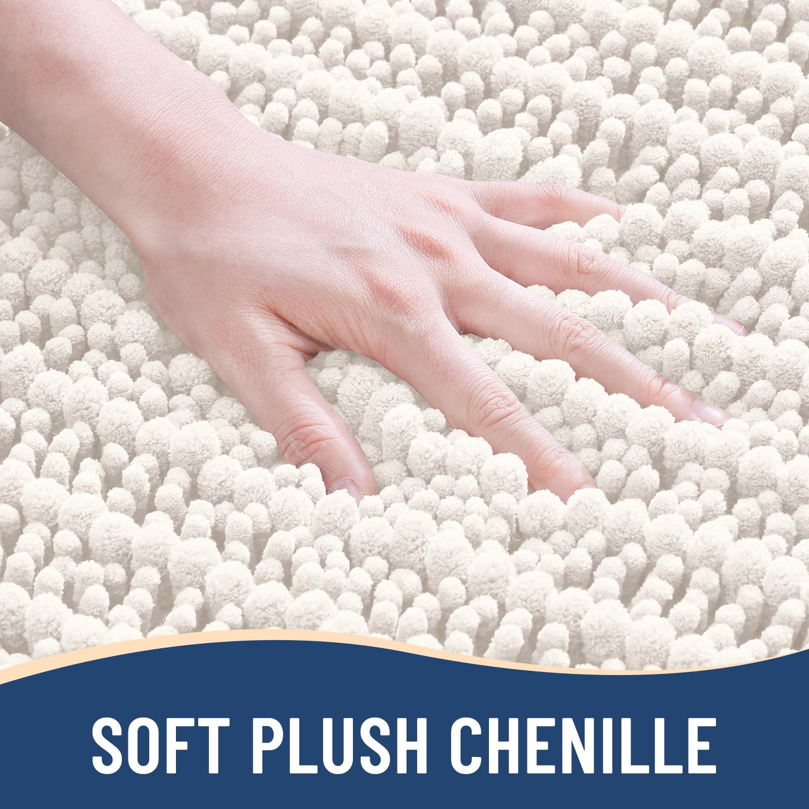 Arotive Bathroom Rugs Mat 34x21, Soft Absorbent Chenille Shaggy Bath Mat