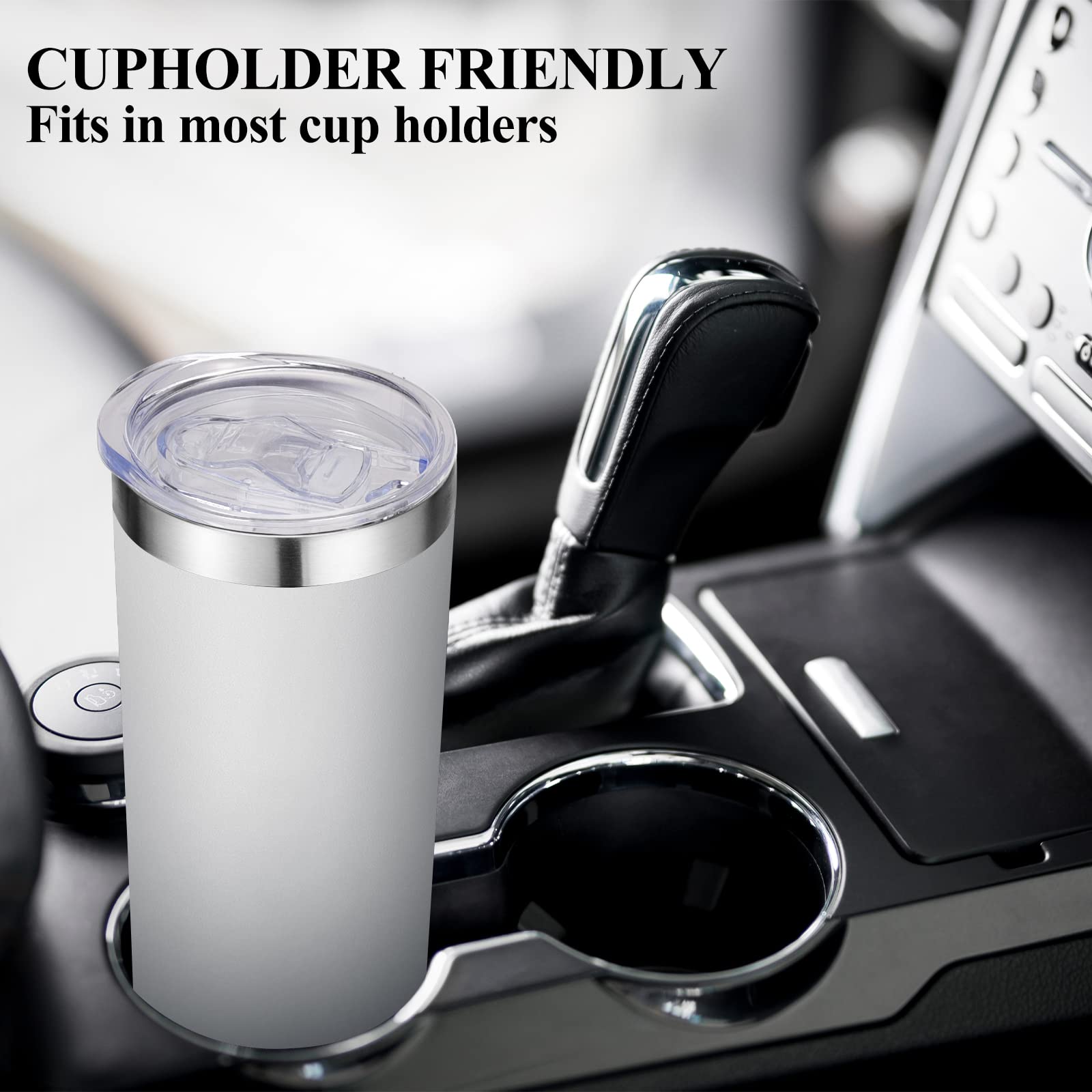 VEGOND Stainless Steel Skinny Tumbler, 20 oz Vacuum Insulated Tumbler with Lid and Straw, Double Wall Coffee Cup, Travel Mug for Cold Hot Drinks, White 1 Pack
