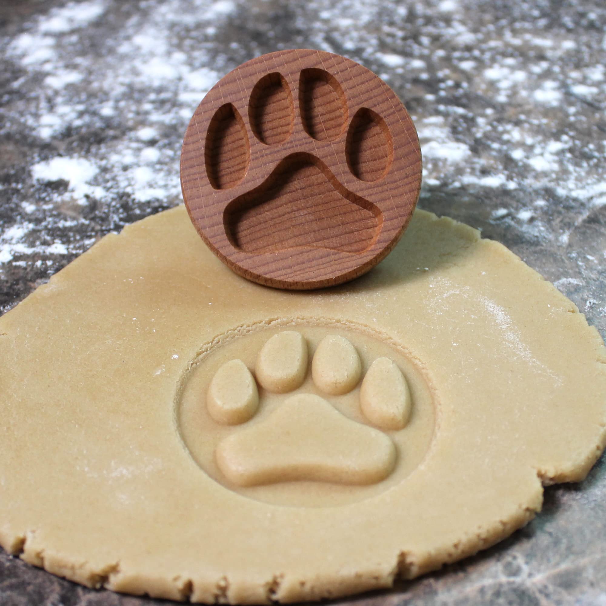 Fun Food Tools, Wood Cookie Stamp, 2.5 Inch (Dog Paw CS-035)