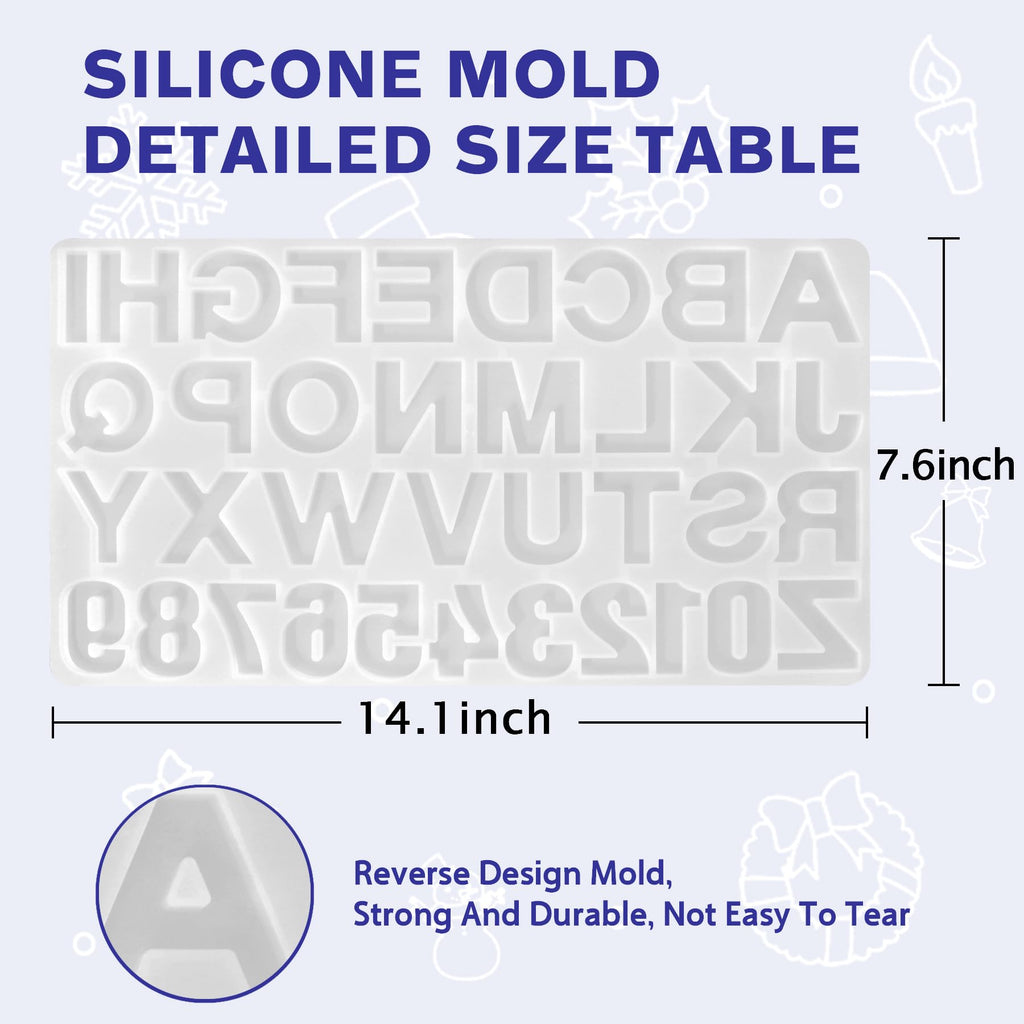 IGaitey Epoxy Kit with Reverse Alphabet Molds for Keychain Pendant