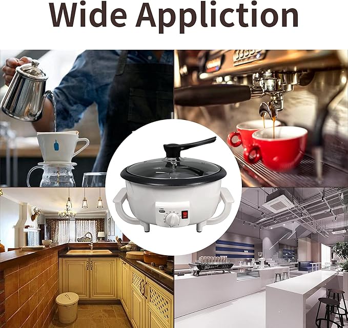 DIYAREA Coffee Roaster Machine for Home Use, 800g Capacity Electric Coffee Bean Roaster Machine with Timer 0-240℃ Non-Stick for Cafe Shop, Nut, Peanut, Black Bean, Soybeans 110V 1200W1