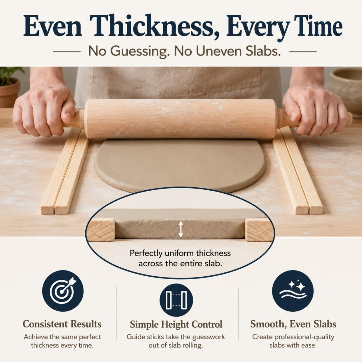 DIYOOHOMY 10 Pcs 17" L Rolling Pin Guides for Clay Dough