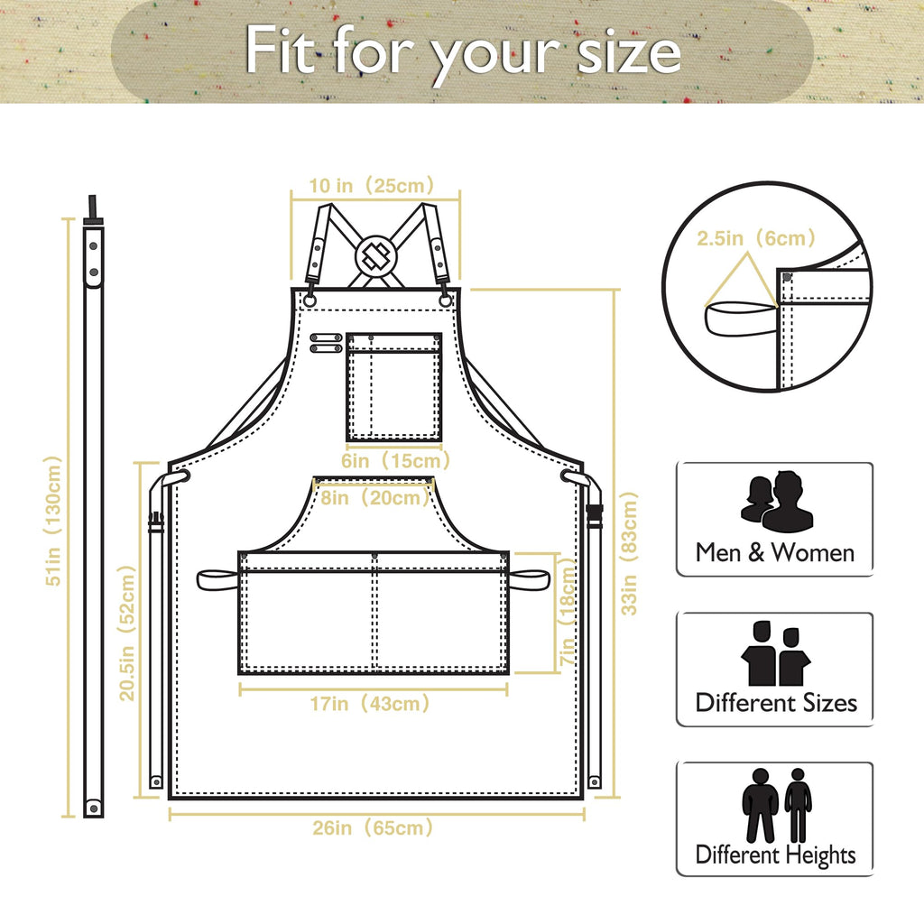 Stenffy Work Aprons, Canvas Apron, Waterproof, Colorful Spots