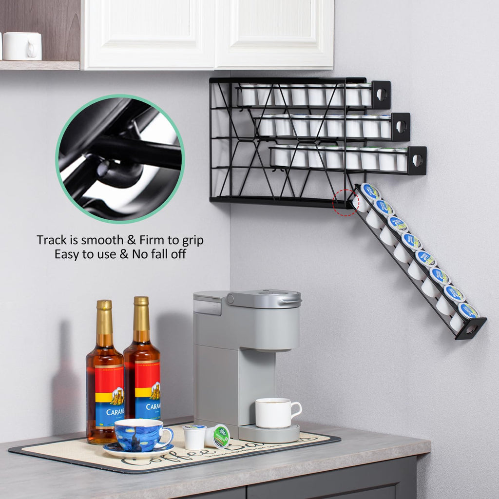 Flagship K Cup Holder for Keurig Pods Coffee Pod Storage 4 Tier K Cup Drawer Organizer for Counter (32 Pods Capacity)