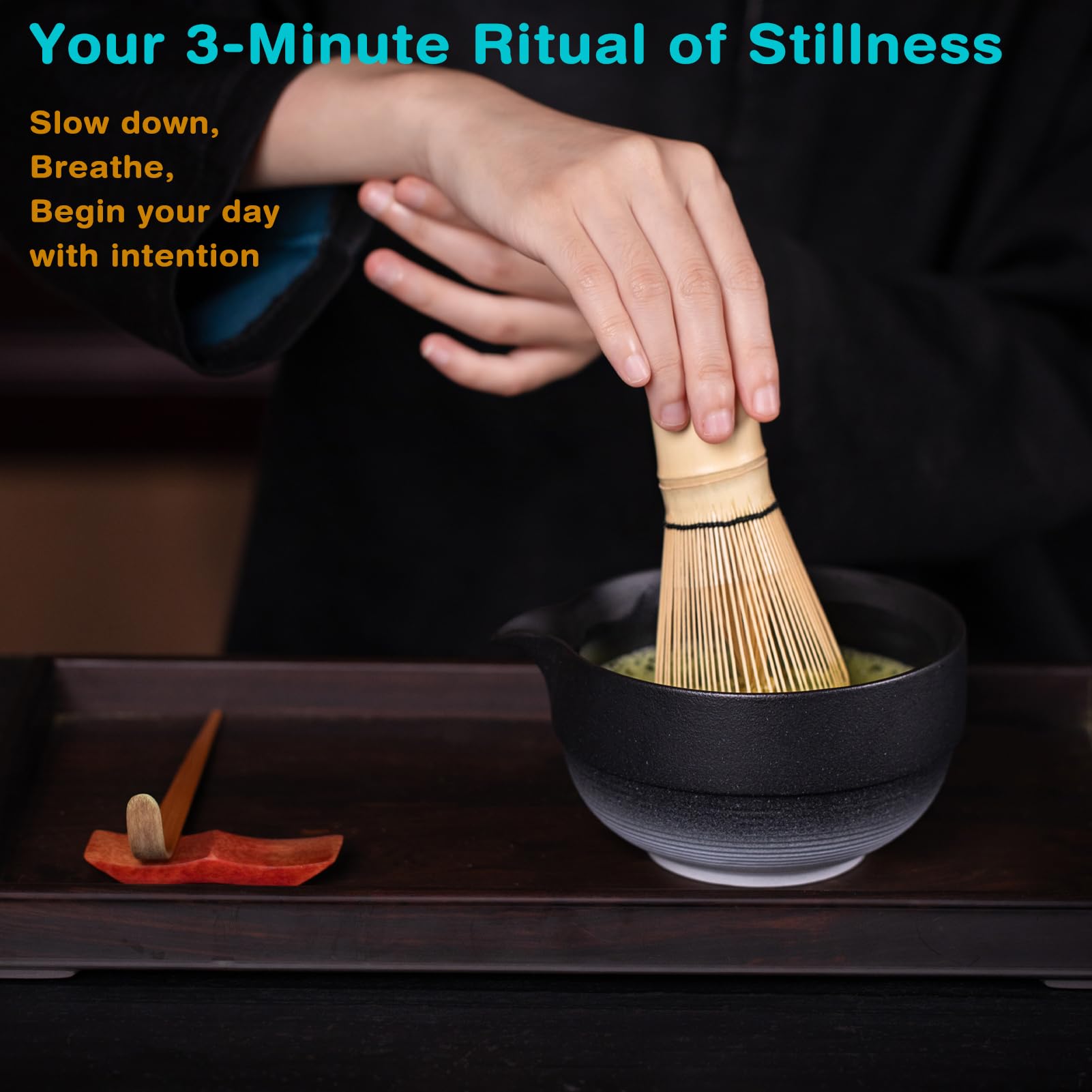 Matchamantra Premium Matcha Ceremony Set – Complete 9-Pcs Ritual Kit – Presented in Luxury Magnetic Gift Box, Perfect for Gifting or Self-Care (Black)
