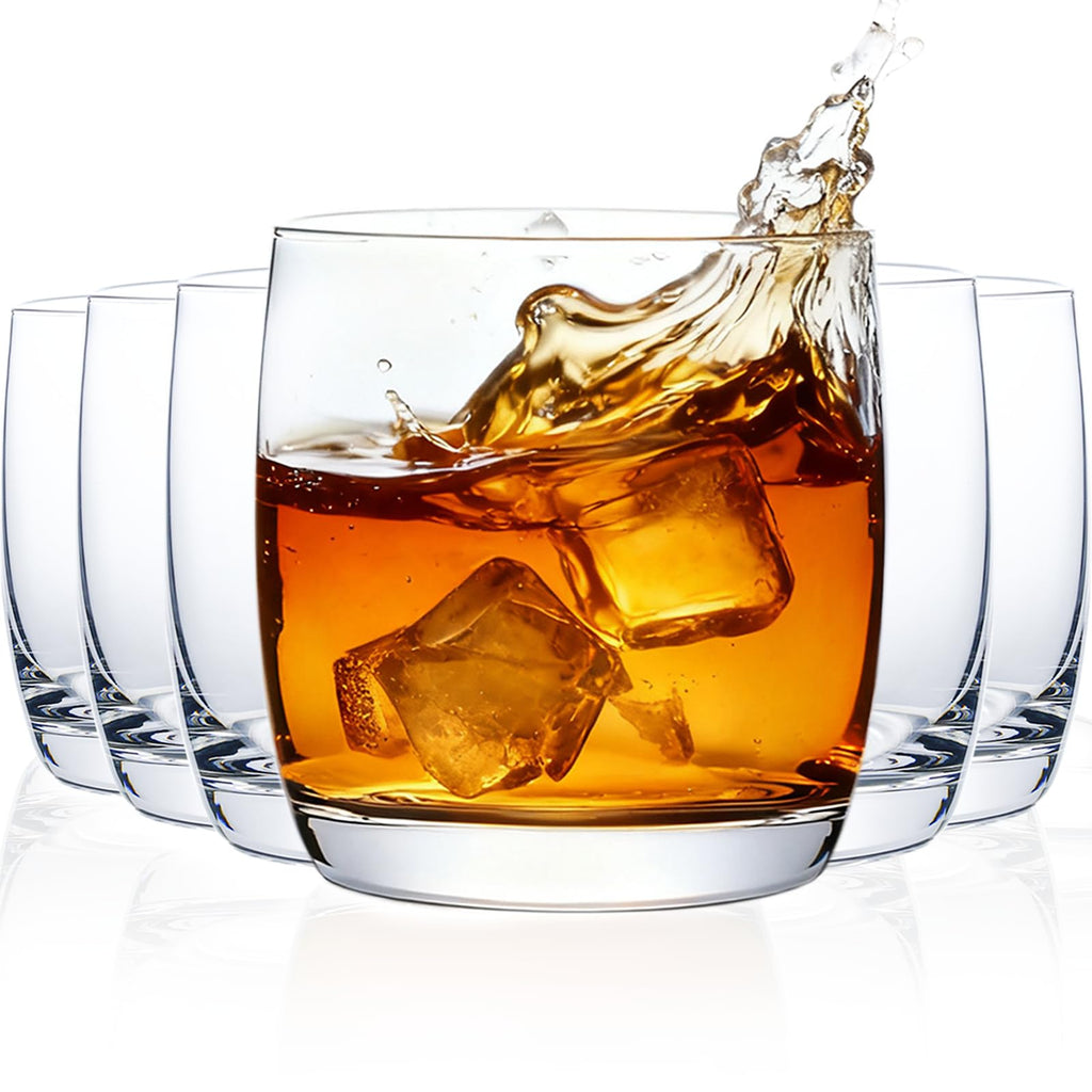 Wlasss Whiskey Glasses Set of 6, 12.5 oz Crystal Rocks Glasses