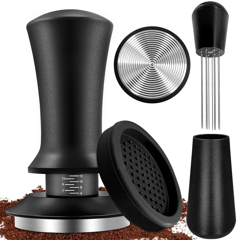 51mm Espresso Accessories Kit, Coffee Tamper Set, Spring Loaded Calibrated Tamper, WDT Tool Espresso and Tamper Mat, 51mm Espresso Tamper Kit for Espresso Coffee Machines, Barista Kit