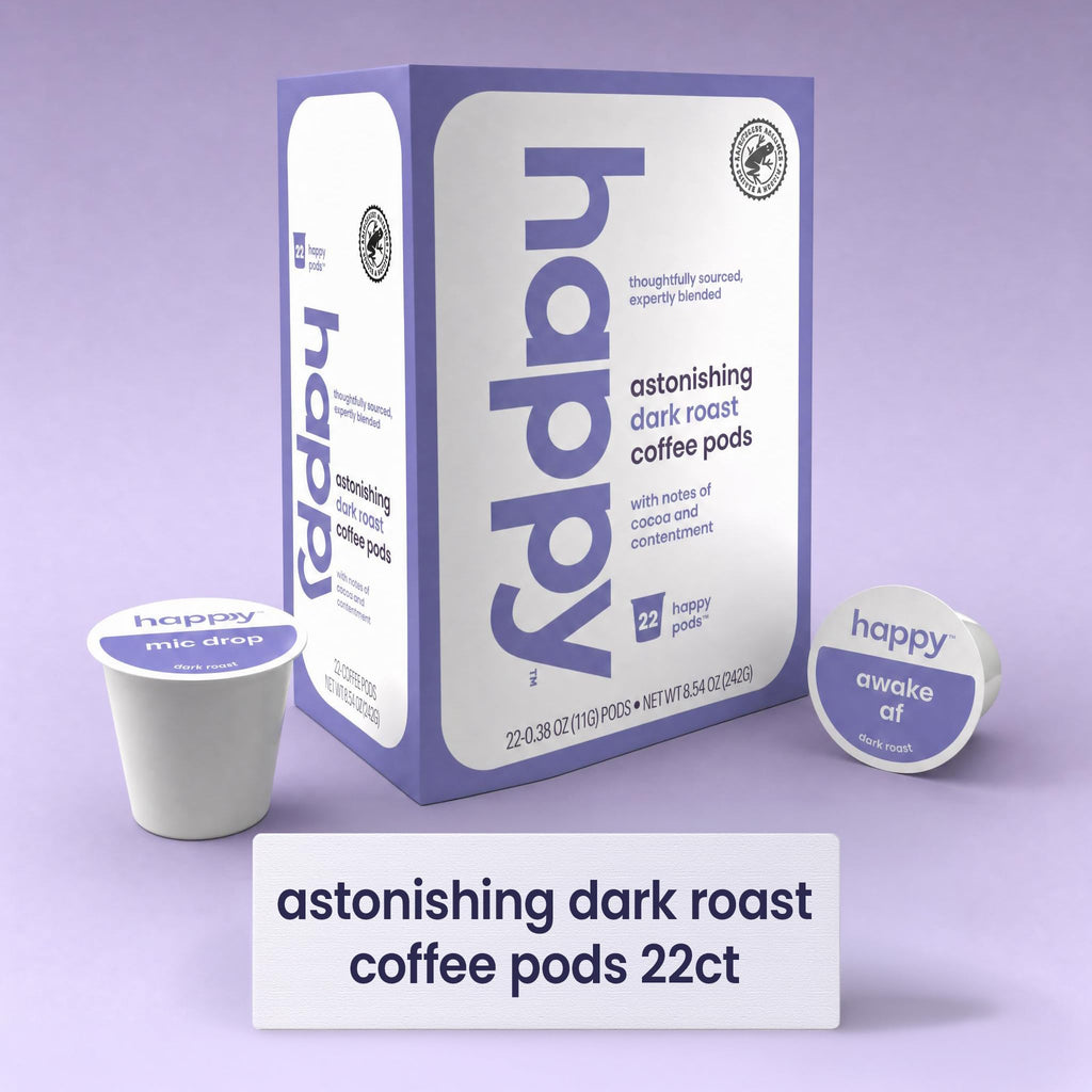 Happy Coffee Dark Roast Coffee Pods, 22 Count