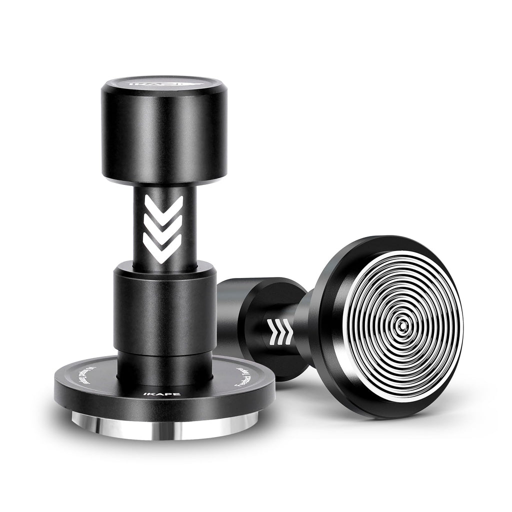 IKAPE 53.3MM V6 Impact Espresso Tamper with Sound Feedback, 15lb/30lb Interchangeable Springs, Espresso High Tamper with Triple-spring System, Fits 54mm portafilters
