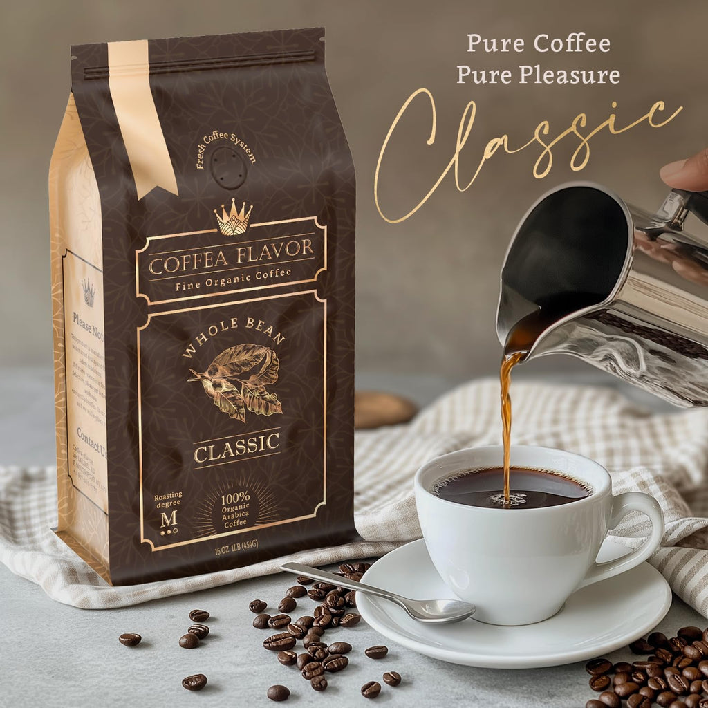 Organic Whole Bean Coffee Medium Roast (16oz) - Classic Flavored