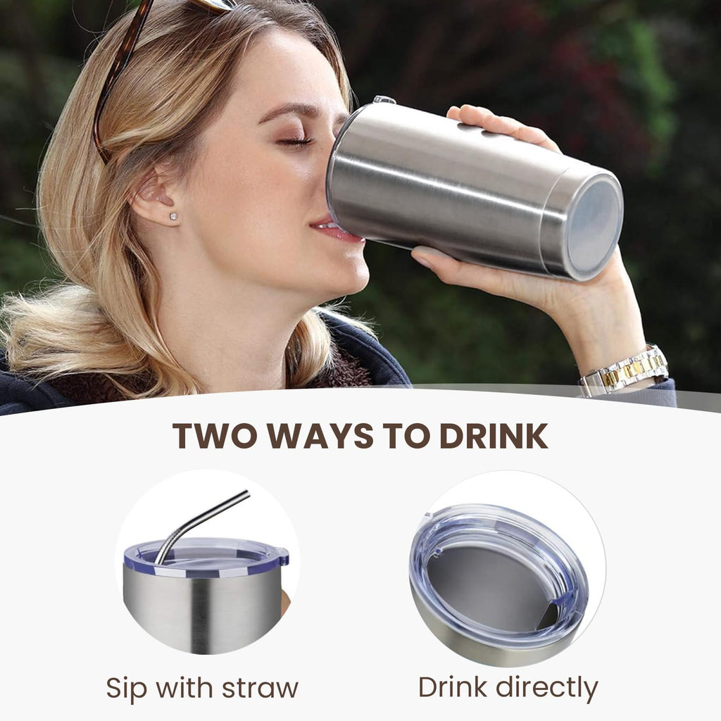 MEWAY 20oz Tumbler 12 Pack Double Wall Vacuum Insulated Travel Mug Bulk, Stainless Steel Tumblers with Lid and Straw, Durable Powder Coated Coffee Cups for Cold & Hot Drinks (Silver, 12)