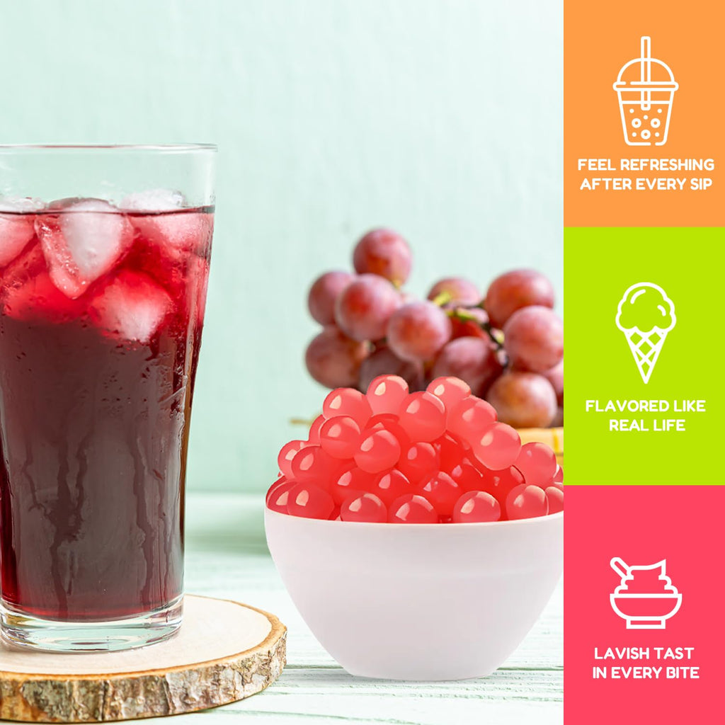 Fanale Grape Popping Boba Pearls for Bubble Tea and Drinks, 7 Pounds