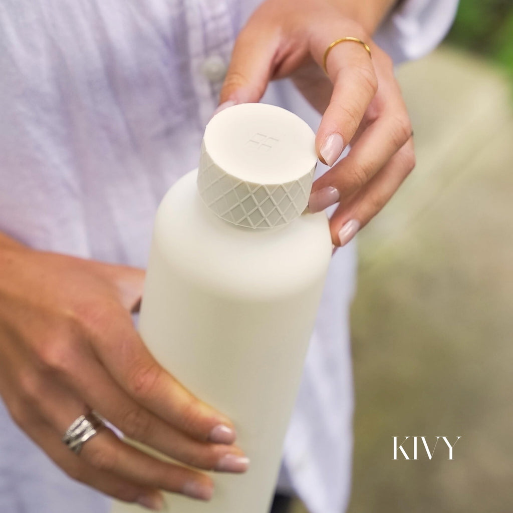 KIVY Large Water Bottle 50oz [Lightweight & Shatterproof] Fits Backpack & Cupholder for Travel, Sports, School - Green water bottle no straw - 1.5 Liter water bottles - 50oz Water bottle