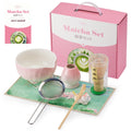 7 Pcs Matcha Whisk Set, Matcha Set Pink,Matcha Kit,Matcha Tea Set,Matcha Bowl Set with Pink Cat Scoop Holder, Tea Cloth, Sifter(Gradient Pink)