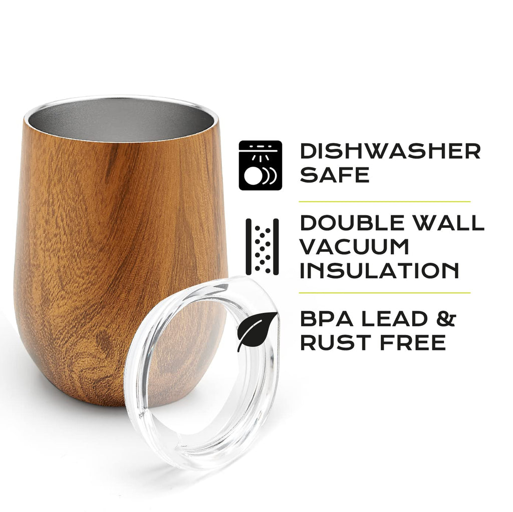 BALIBETOV 5-Piece Large Yerba Mate Cup and Bombilla Kit – Yerba Mate Gourd with Lid, 2 Bombilla Mate Straws, Cleaning Brush, Double-Wall Stainless Steel Mate Cup Set
