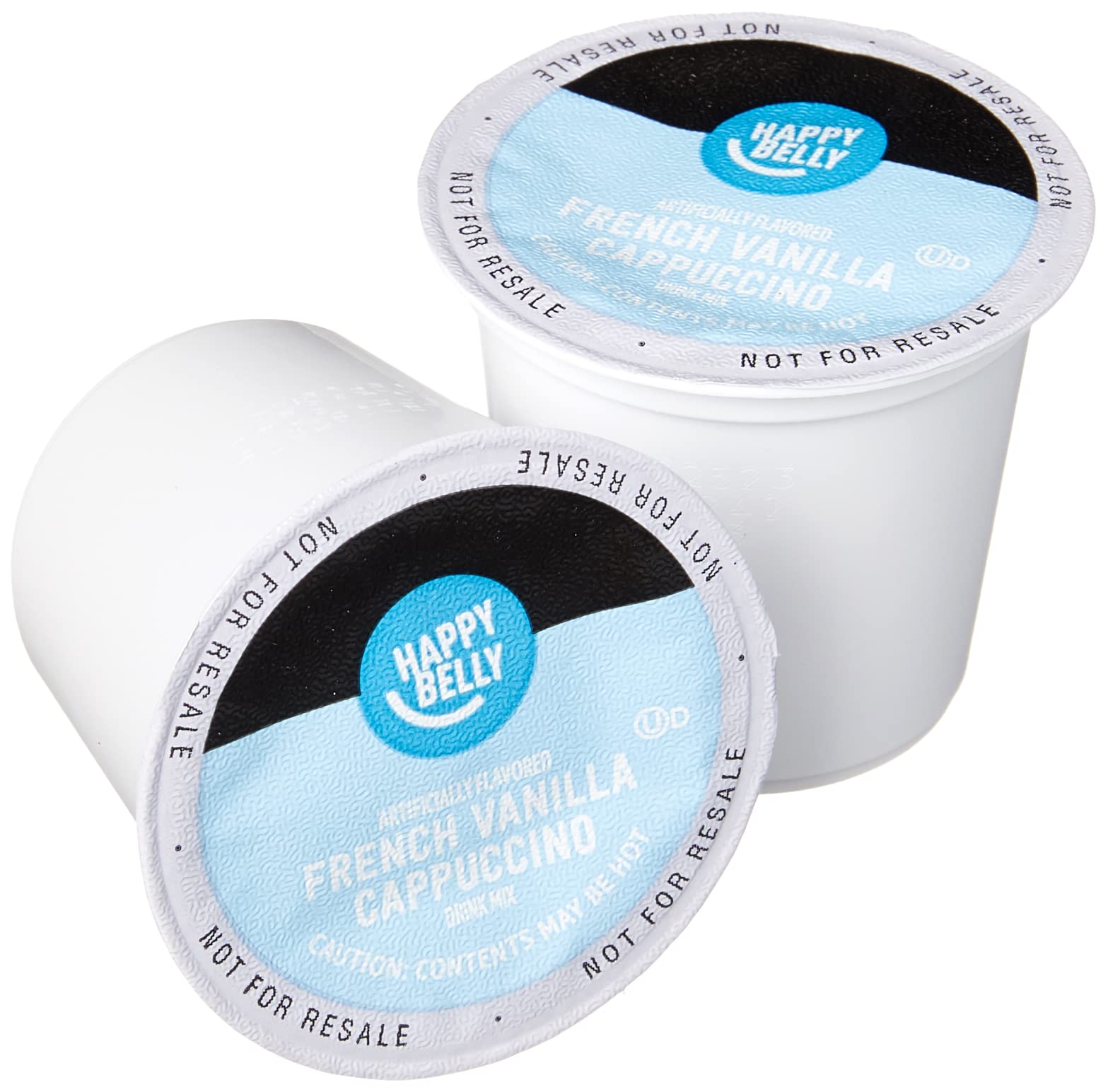 Amazon Brand - Happy Belly Cappuccino Coffee Pods Light Roast Compatible with 2.0 K-Cup Brewers,French Vanilla Flavored,1.5 pound,24 Count (Pack of 2)