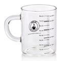 8 Oz Glass Measuring Cup, Espresso Shot Glasses, Clear Coffee Mugs for Hot or Cold Drinks With Handle, Microwave Safe Graduated High Borosilicate Cup (Black)