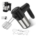 binROC Cordless Electric Hand Mixer, 7-Speed with Storage Base, Silver