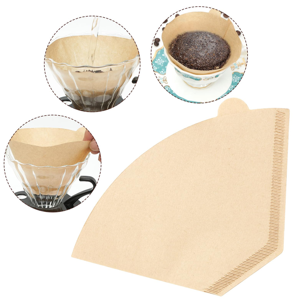 Coffee Filters 4 Cone Paper, 100 Count Unbleached-Disposable Pour Over Coffee Filter for Drip Coffee Maker, Coffee Paper Filters 8-12 Cup, Cone Coffee Filters 04
