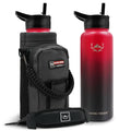 NATURE PIONEOR 40 oz Insulated Water Bottle with Carrier Bag & 3 Lids