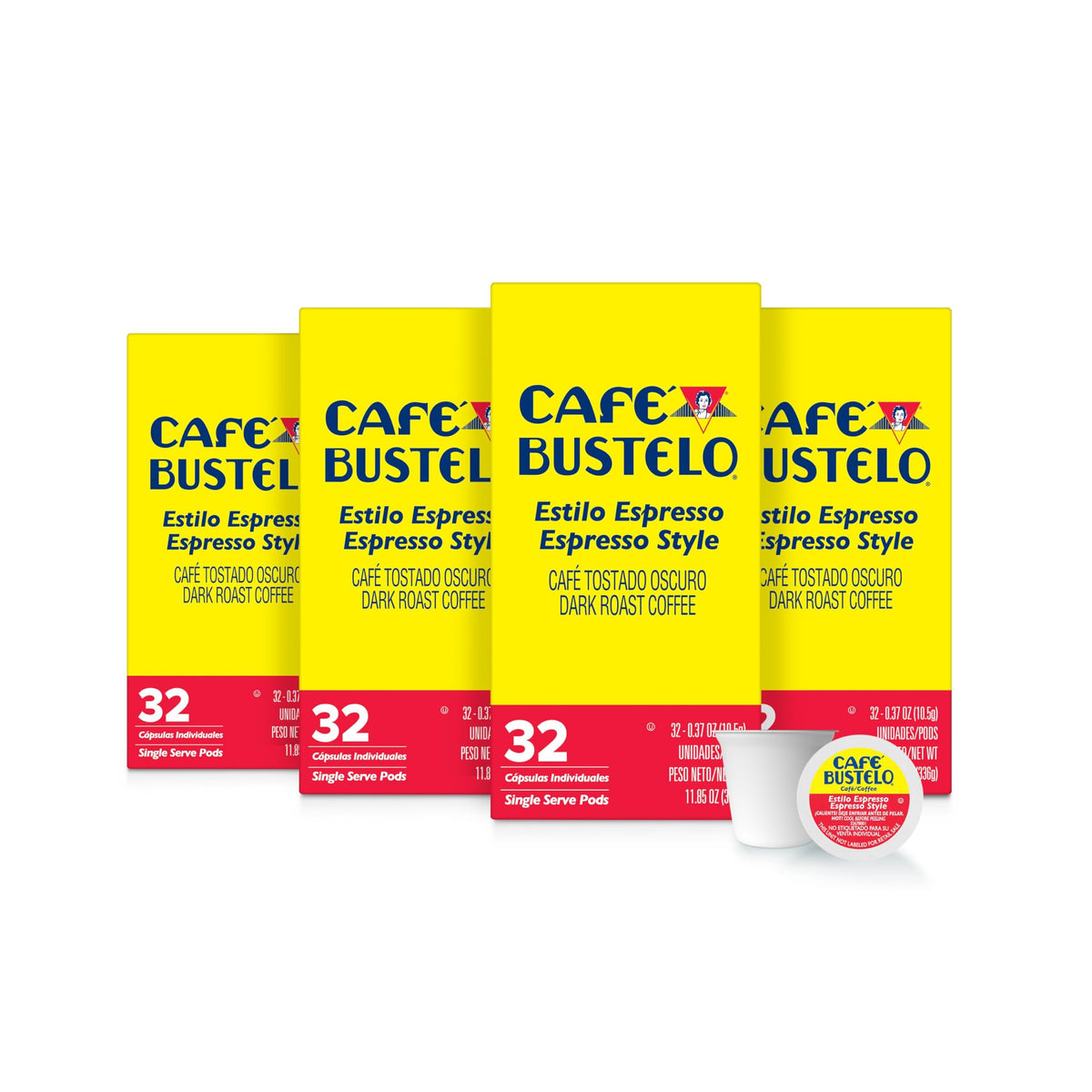 Café Bustelo Dark Roast, Single Serve Coffee Pods, 10 Count (Pack of 6)