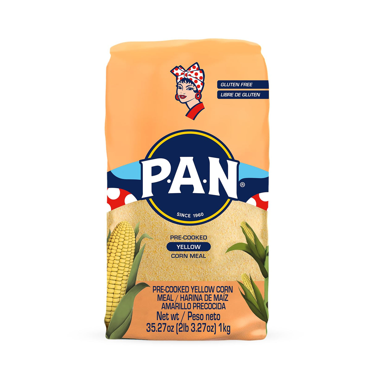 P.A.N. Yellow Corn Meal – Pre-cooked Gluten Free and Kosher Flour for Arepas (2.2 lb / Pack of 10)