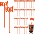 30 Pcs Halloween Swizzle Sticks Plastic Coffee and Cocktail Stirrers Fall Thanksgiving Drink Stirrers Cocktail Mixers for Halloween Fall Autumn Party Tea Coffee Bar Decoration(Boo)