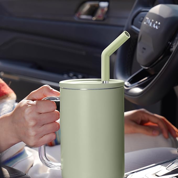 Tomorotec 6-Pack Reusable Stainless-Steel Straws with Silicone Tips, 3 Sizes Compatible with Stanley Tumblers 40OZ 30OZ 20OZ 14OZ, Dishwasher Safe, Includes 2 Cleaning Brushes (Candy Land)