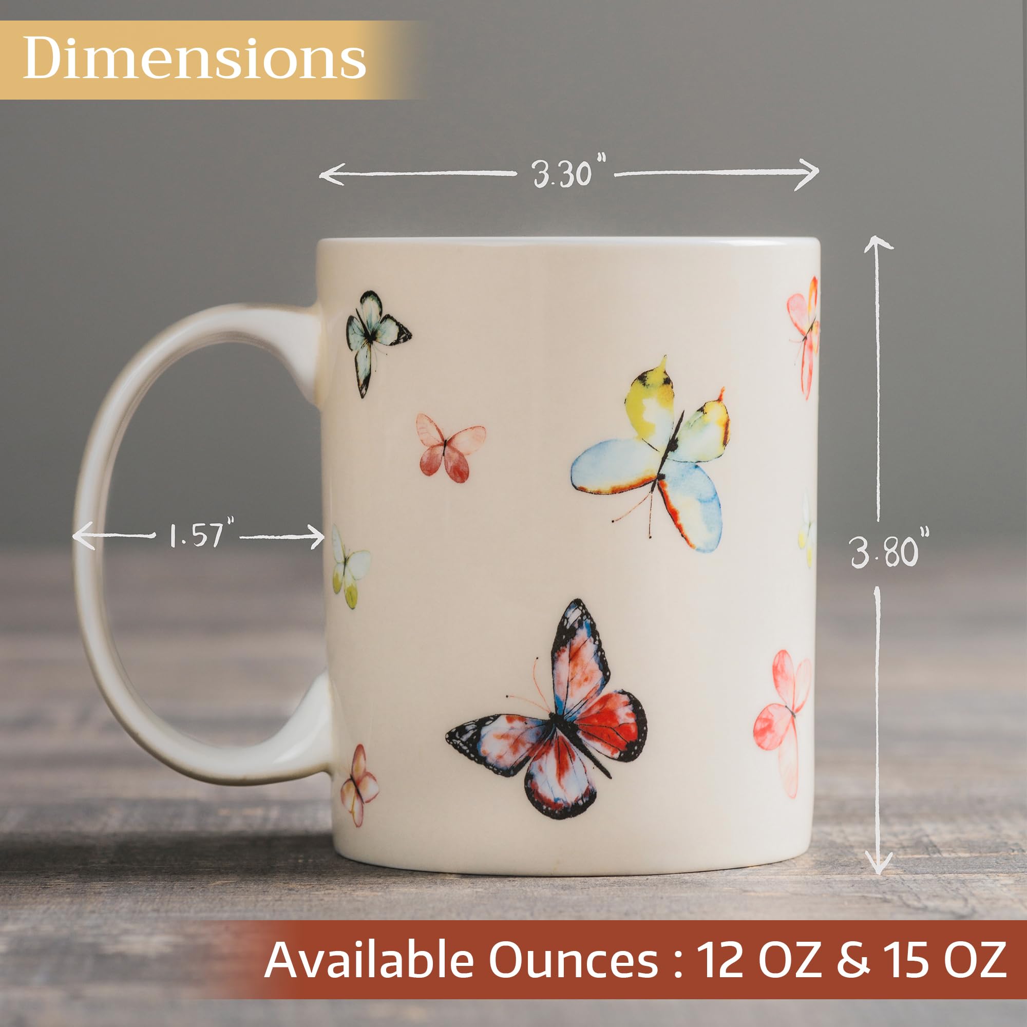 Maison d' Hermine Coffee Mug with Handles Tea Cups (15 Ounce, Pack of 1)