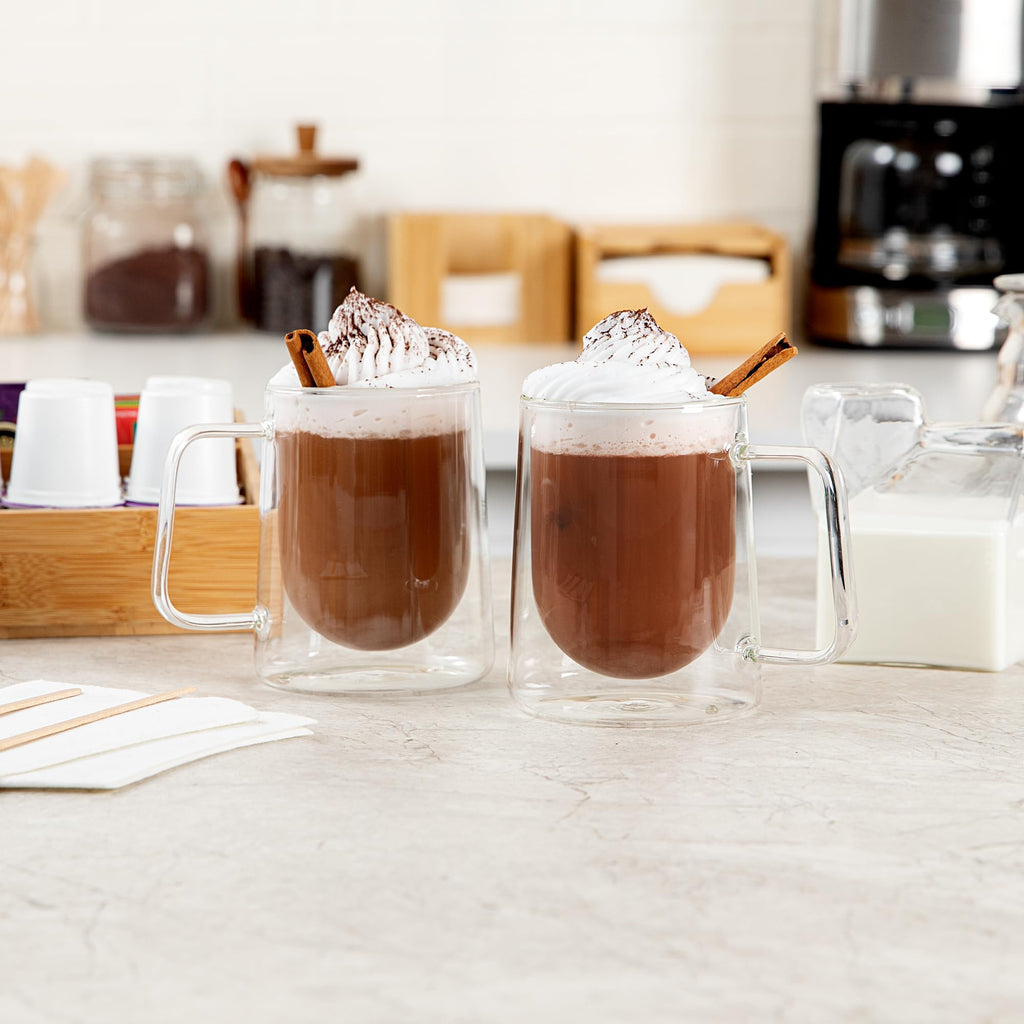Restaurantware 10 oz Professional Glass Coffee Mug, 2 Pack