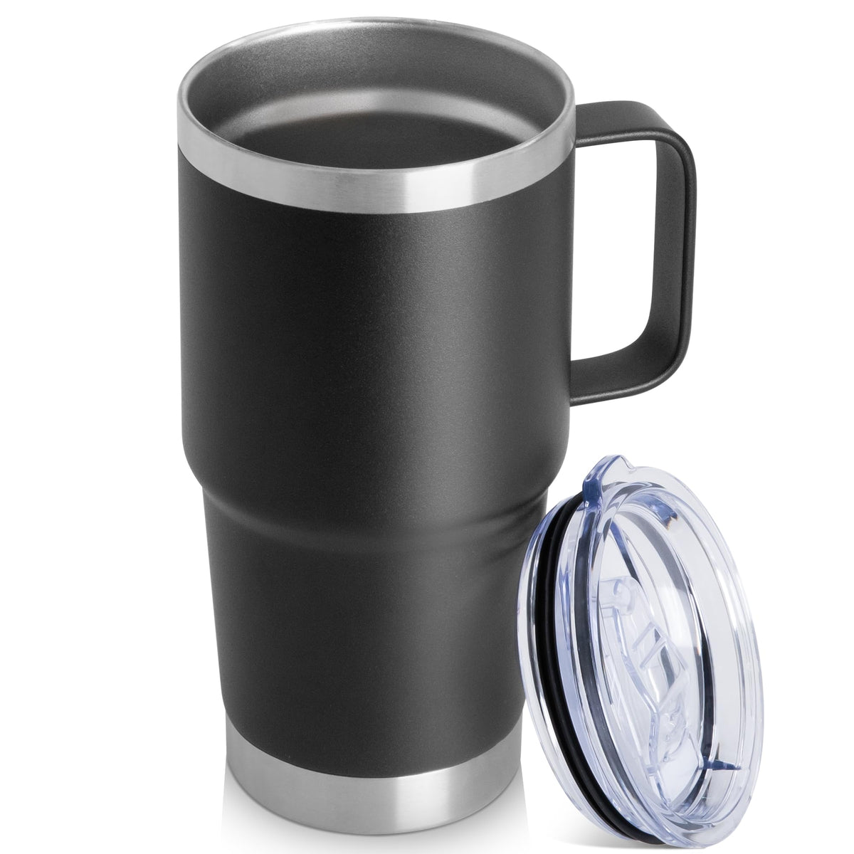 20oz Tumbler with Lid, Stainless Steel Tumbler with Handle, Metal Insulated Travel Coffee Mug with Handle, Double Wall Vacuum Spill Proof Tumbler Cup, Amy Green 1 Pack