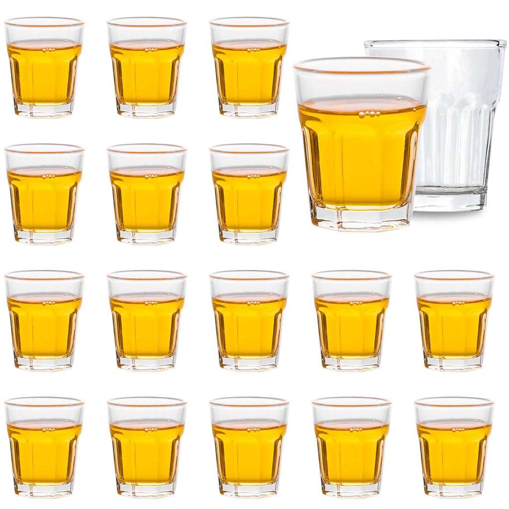 Soopiiso 16 Piece Shot Glasses Set 50ML/1.5oz.Small Espresso and LiquorGlasses for Whiskey TequilaVodka, Thick Glass Cups forPotter Style Cocktails Bar Party