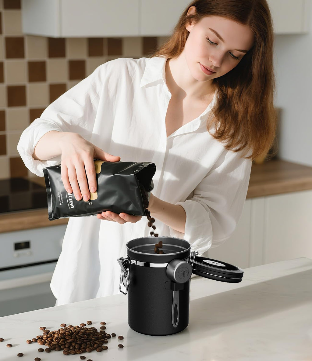 Coffee Gator Coffee Canister, 22oz Airtight Stainless Steel Container