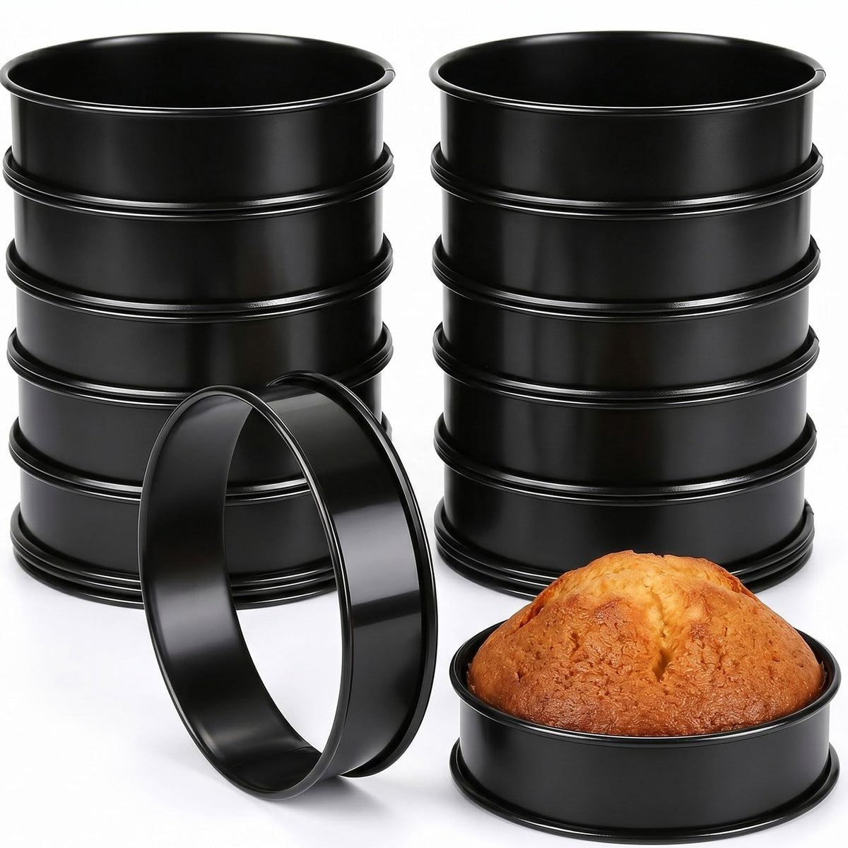 8Packs Perforated Tart Rings 3.15 Inch Stainless Steel Perforated Cake Rings, Round Ring Molds for Cookies, fruit tarts, Prevent Soggy Crust & Even Baking