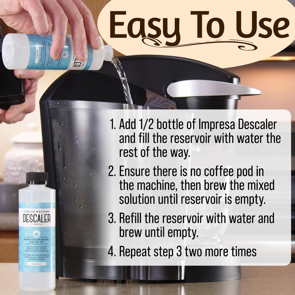 IMPRESA Coffee Machine Descaler - Universal Descaling Solution - 3 Pack