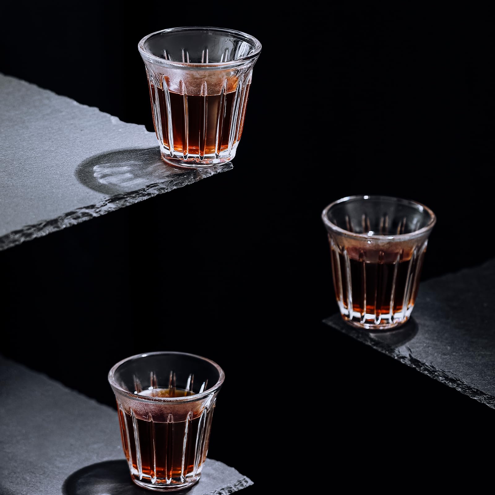MHW-3BOMBER Shot Glasses Set of 6 Small Glass Cups 3OZ Latte Glasses for Espresso, Whiskey, Vodka, Spirits & Liquors G6190-OS