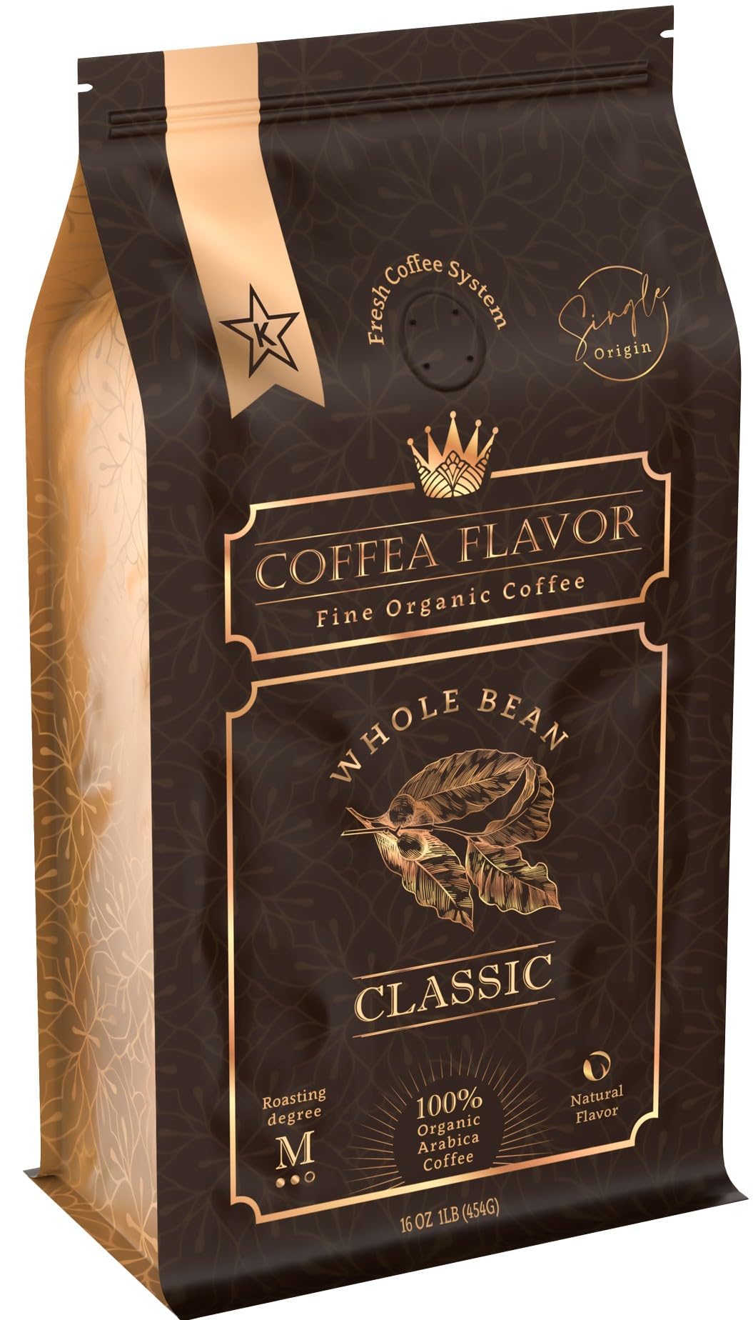 Organic Whole Bean Coffee Medium Roast (16oz) - Classic Flavored