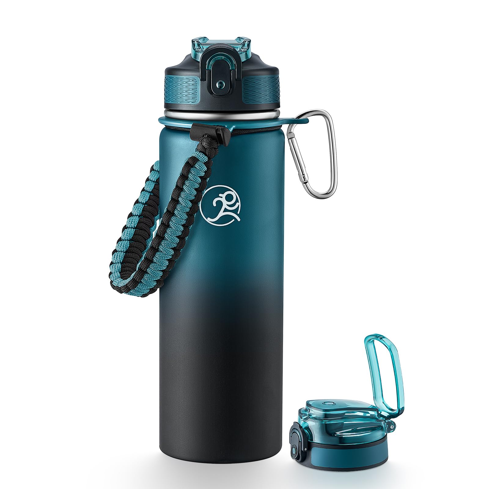 GOSWAG 24oz Insulated Stainless Steel Travel Water Bottle, 2 Lids