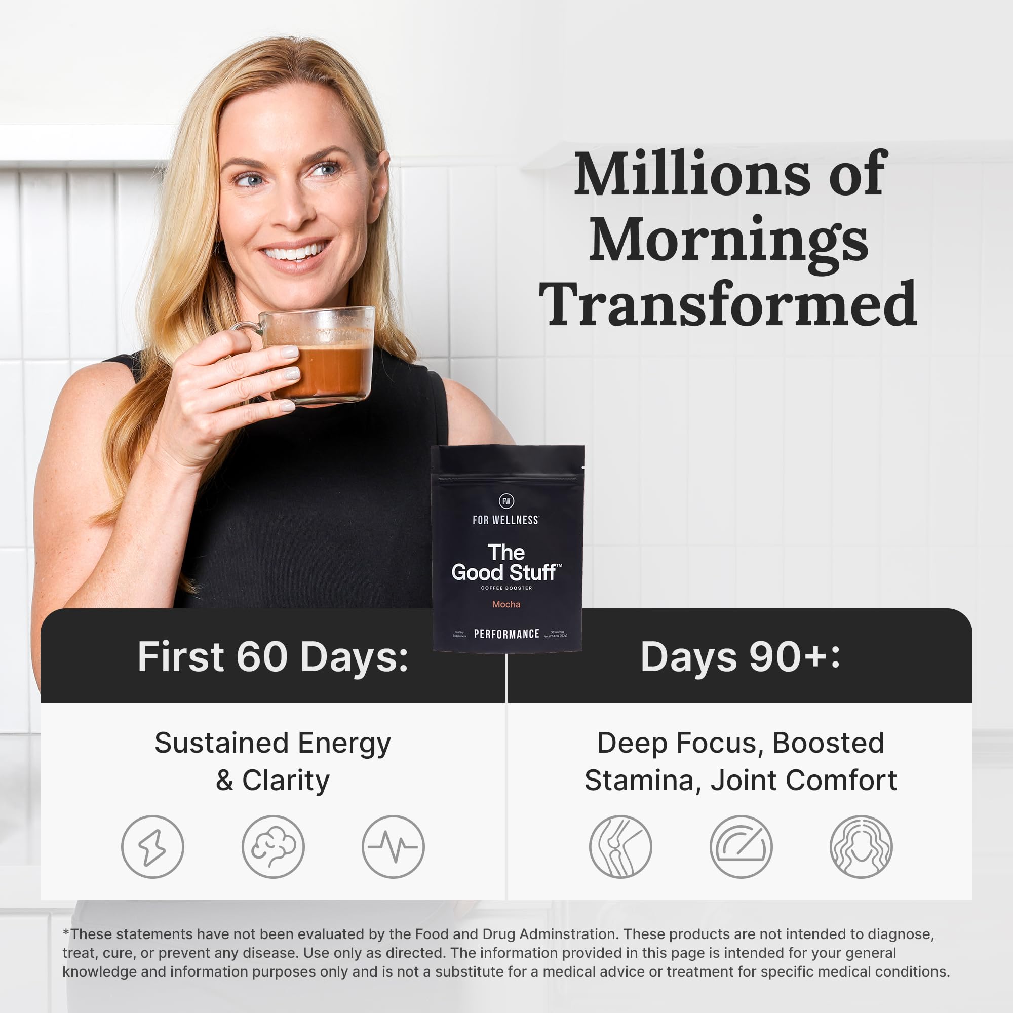 The Good Stuff | Mocha Coffee Booster | Healthy Coffee Creamer for Focus & Energy | Keto, Non-Dairy Creamer Powder with MCT Oil, Collagen & L-Theanine | 30 Servings