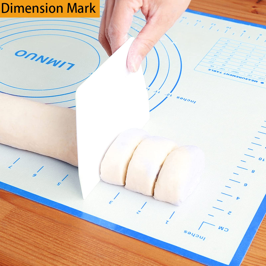 Silicone Baking Mat，Non Stick Rolling Dough with Measurements for Pie Pizza Cookies Fondant Making，Extra Thick Non Slip Silicone Pastry Mat (Blue, XXL-24"×32")