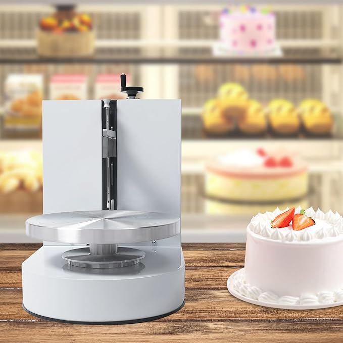 Cake Decorating Machine, Tabletop Cake Frosting Machine, Cream Smooth Coating Decoration Machine with LCD Display Type for 4-12inch Cakes for Cake Shops, Dessert Shops, Households