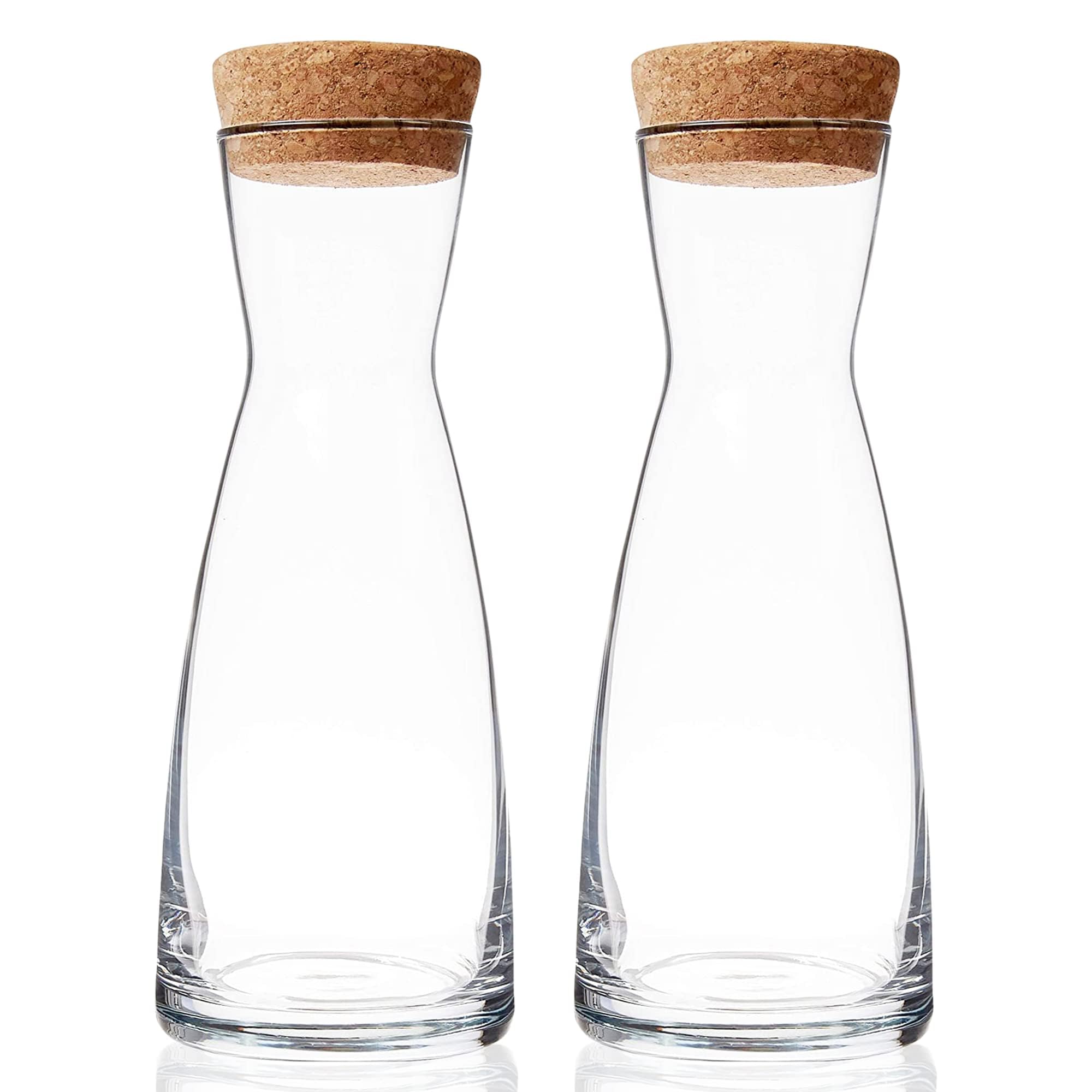 Bormioli Rocco Ypsilon Cork Top Carafe, 36.5 oz - Clear, Set of 2